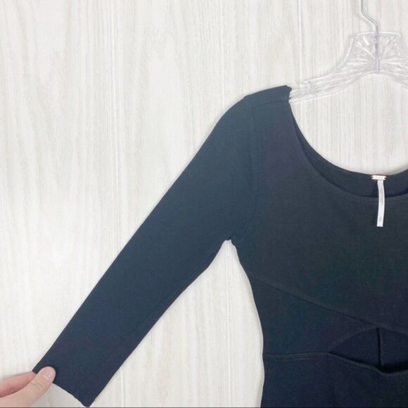 Free People | Long Sleeve Little Black Dress Small - Picture 4 of 6